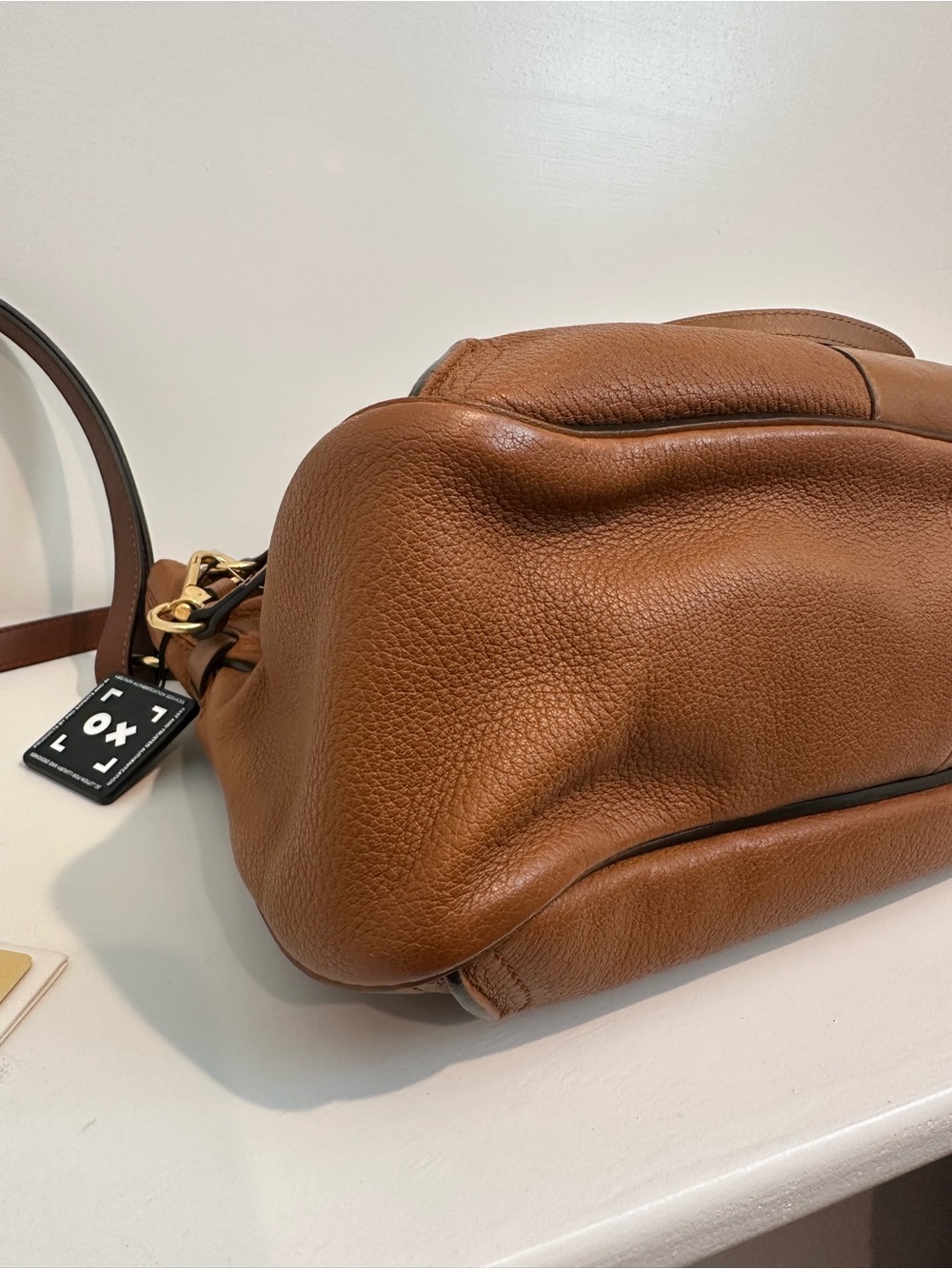 AUTHENTIC Chloe Lexa medium shoulder bag in tan leather - Picture 12 of 17